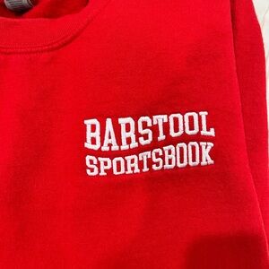 Red Barstool Sportsbook crewneck medium